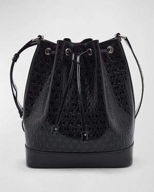 Le Monogram Spazzolato Leather Bucket Bag