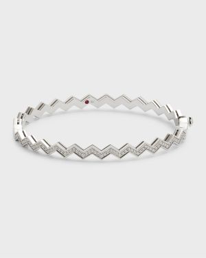 18K White Gold Diamond Bangle