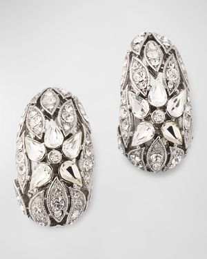 Silver Crystal Hoop Earrings