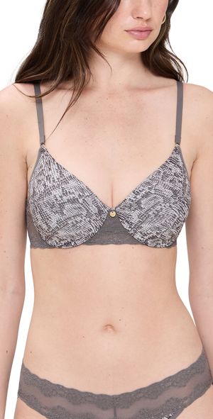 Natori Bliss Perfection Contour Underwire Chrome Python Print 32B