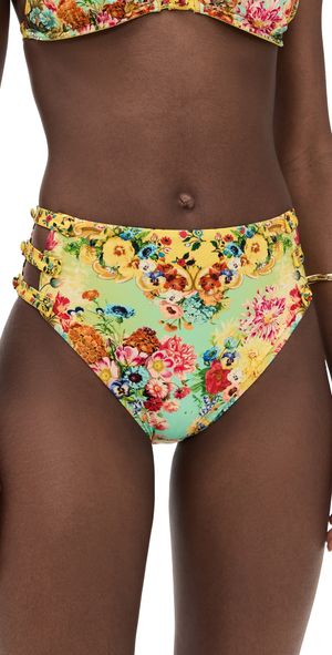 Camilla High Waist Bottoms with Button Detail Aromatic Tiger Flower L