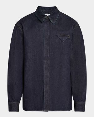 Men's Soft Denim Button-Down Shirt