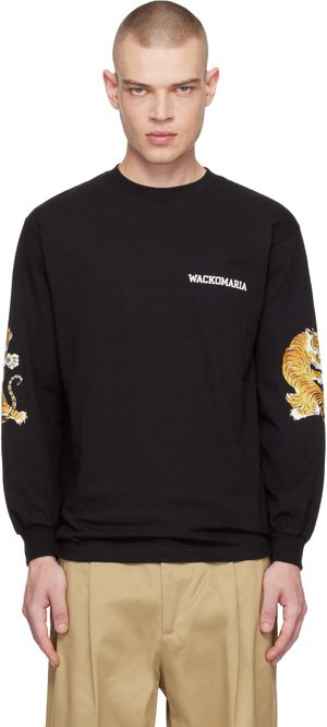 WACKO MARIA Black Crewneck Long Sleeve T-shirt