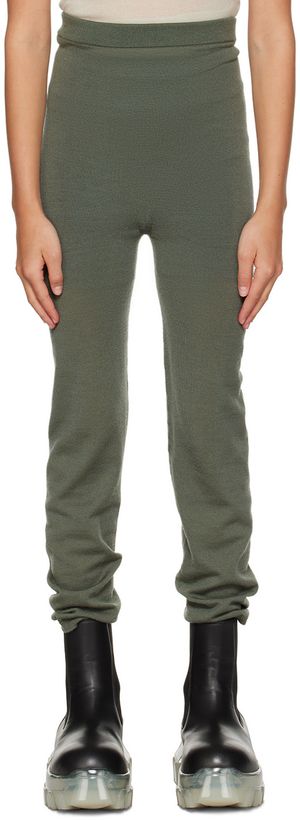 Rick Owens Kids Green Semi-Sheer Leggings