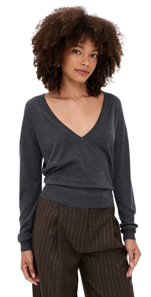 Renggli Silk Cashmere V Neck Sweater Eggshell XL