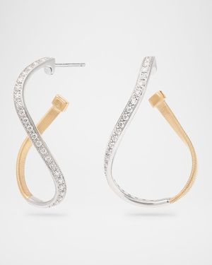 Marrakech 18K Gold Twisted Irregular Diamond Earrings