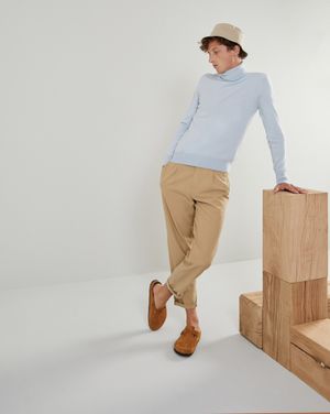 Rodier - Pull homme col roulé en cachemire 2 fils - Taille 2XL - Bleu