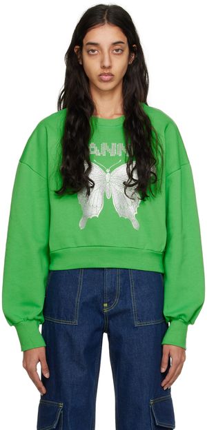 GANNI Green Butterfly Sweatshirt