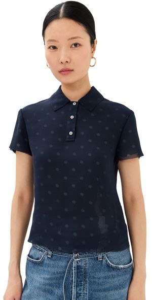 Acne Studios Polka Dot Blouse Navy/White 34