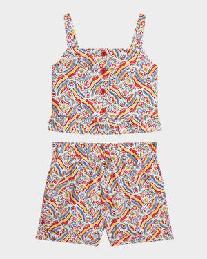 Girl's Riviera Printed Top & Shorts Set, Size 2-6X