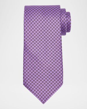 Men's Micro-Geometric Silk Tie