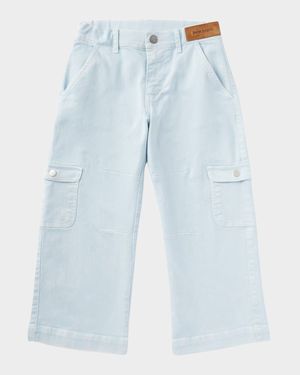 Girl's Cargo Pants W/ Logo Patch, Size 4-12