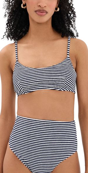 Tanya Taylor Seamless Kaia Top MARITIME BLUE/ CREAM MULTI L