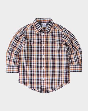 Boy's Plaid Button-Front Shirt, Size 12M-18M