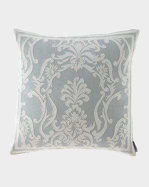 Louie Sqaure Pillow Spa Linen / White Linen Appliqué 22X22