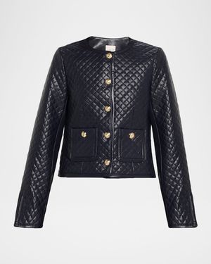 Brooke Quilted Vegan Leather Jacket