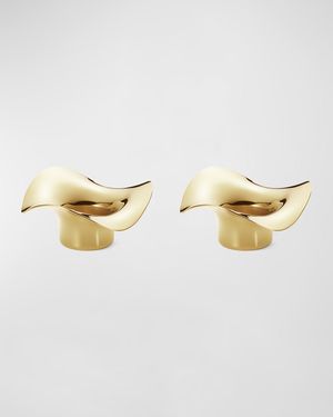 Golden Stainless Steel Cobra Tealight Holders, Set of 2
