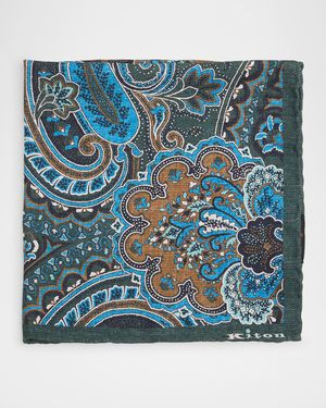 Men's Silk Large Paisley Pocket Square