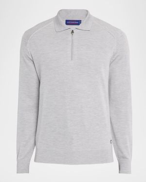Men's Cashmere Quarter-Zip Polo Sweater