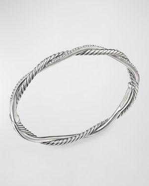 Petite Pave Twisted Wire Bracelet with Diamonds