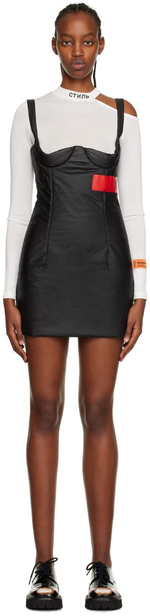 Heron Preston Black Padded Minidress