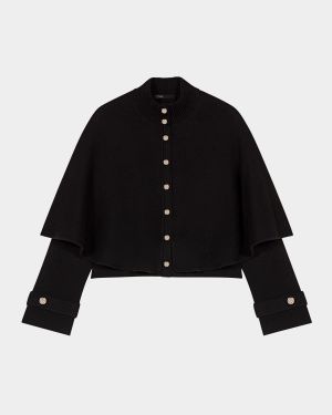 Mycape Blocked-Knit Layered Cardigan