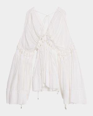 Sirocco Cutout Cotton Muslin Long-Sleeve Mini Dress