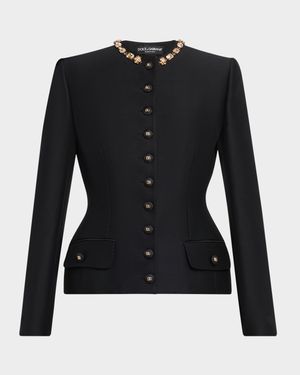 Tailored Crystal-Embellished Blazer