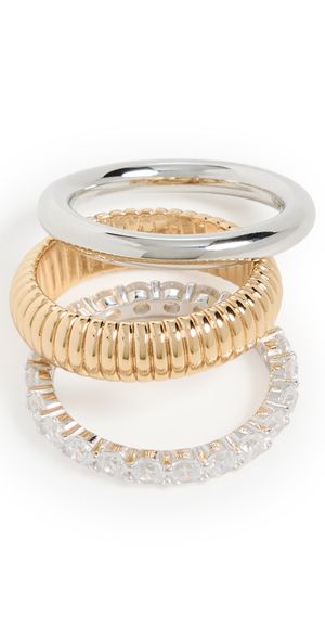 SHASHI Roux Ring Set Gold 8