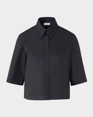 Boxy Poplin Cropped Blouse