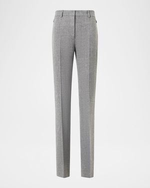 Marilyn Linen-Wool Straight-Leg Pants