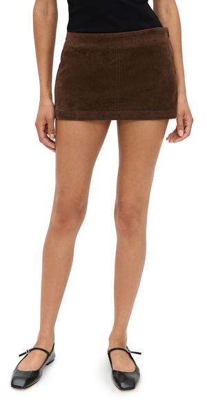 Bailey Rose Chocolate Faux Suede Mini Skirt Chocolate S