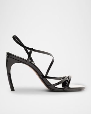 Annie Curve Patent Leather Strappy Stiletto Sandals