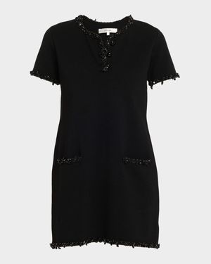 The Beaded Trim Mini Dress