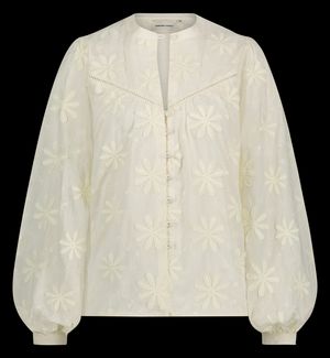 Fabienne Chapot - Chemise droite brodée en coton - Taille 40 - Blanc