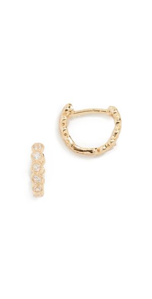 Gorjana Madison Huggie Earrings Yellow Gold One Size