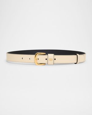 VLogo Calfskin Leather Belt, 25mm
