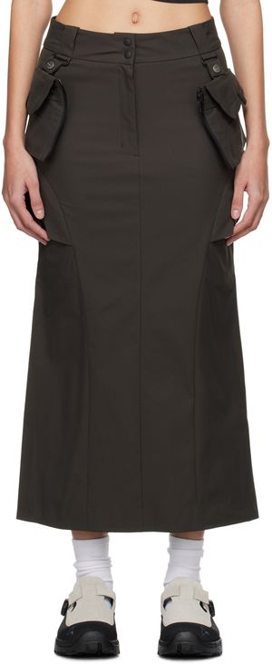 HYEIN SEO Jupe midi cargo kaki