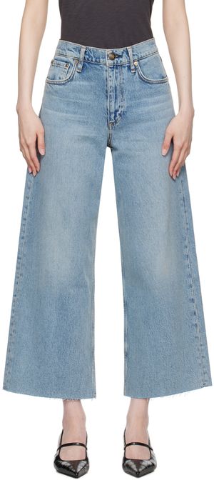 rag & bone Blue Andi Ankle Wide-Leg Jeans