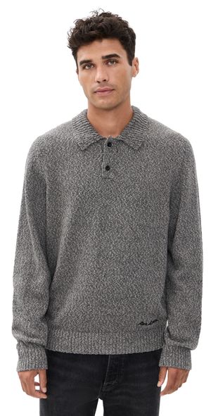 Les Deux Billy Mouliné Knitted Polo Black L