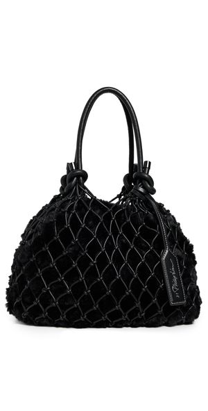 3.1 Phillip Lim Faux Fur Macrame Mini Sac Ivory/Camel One Size