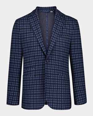Men's Marvin Tattersall Knit Single-Breasted Sport Coat
