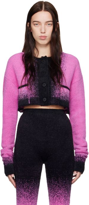 Ottolinger Black & Pink Boxy Knit Cardigan