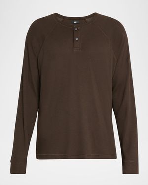 Men's Abaroa Waffle Knit Henley Long-Sleeve T-Shirt