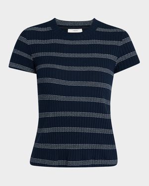 Stripe Short-Sleeve Crewneck Tee