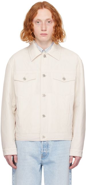 AMI Paris Off-White Padded Trucker Jacket