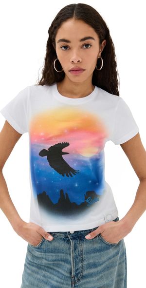 Stella McCartney Bird Print Mini T Shirt Pure White L