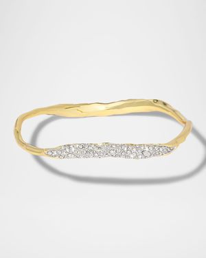 Solanales Gold Crystal Skinny Bangle Bracelet