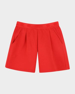 Girl's Floral Logo-Print Shorts, Size 6-12