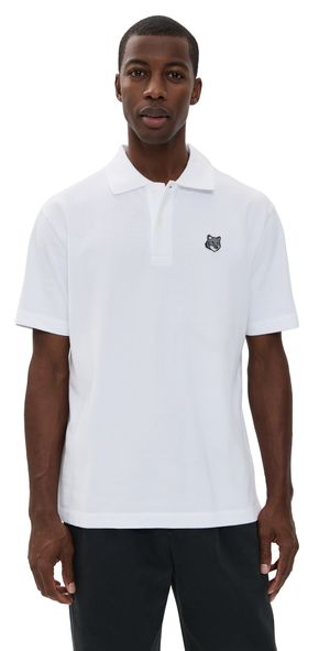 Maison Kitsuné Grey Fox Head Patch Comfort Polo White XL